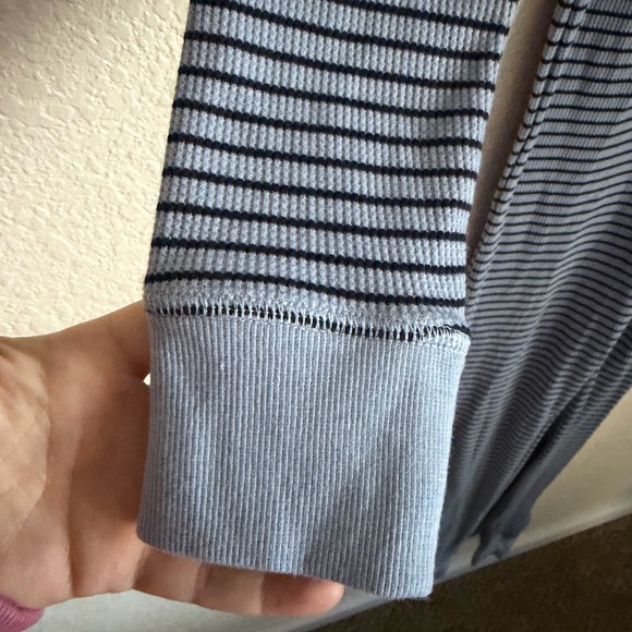 Jockey Women's Loungewear Waffle Union Suit Pajamas S Blue Stripe NEW - Picture 5 of 9